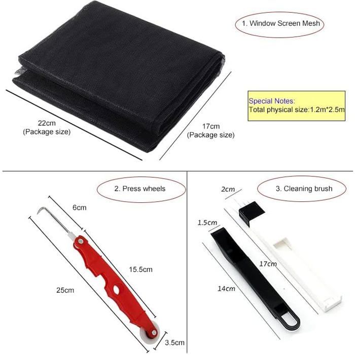 TRAHOO-Moustiquaire Fenêtre 250 X 120 Cm, Anti-mouches Et Anti-insectes, Moustiquaire De Fenêtre