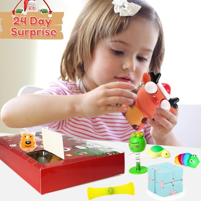 Calendrier De L'Avent Fidget Toys - 24 Surprises Sensoriels Pour Enfants, Garçons, Filles, Ados - Cadeau De Noël - 10