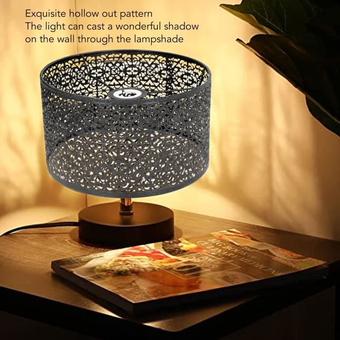 YMYNY Abat-jour En Fer Forgé Creux Moderne Couvercle De Lampe De Table Détachable Pour Support De Lampe E27 E26