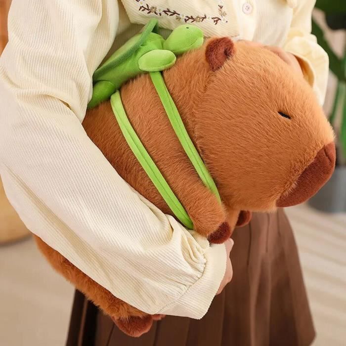 Peluche Capybara De Simulation, 25cm Jouet En Peluche Capybara Avec Orange Animal En Peluche Capybara Doux Et Mignon Jouets Poupée En Peluche Oreiller Décoration D'Intérieur Cadeau Enfants
