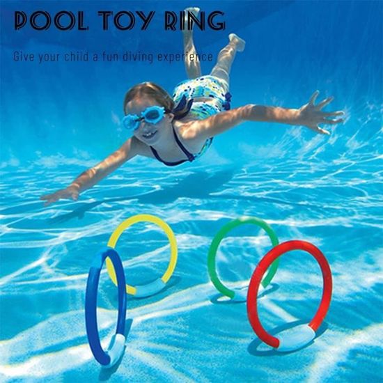 24 Pièces Jouet de Plongée Piscine,Jouets de Anneaux Piscine Enfant Set,Jeux de Natation Enfant Extérieur L'Été - Jeux - Jouets