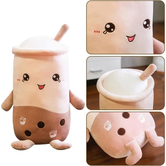 Peluche Bubble Tea Boba 50cm JAWSEU - Doudou Tasse Thé Lait Oreiller Décor