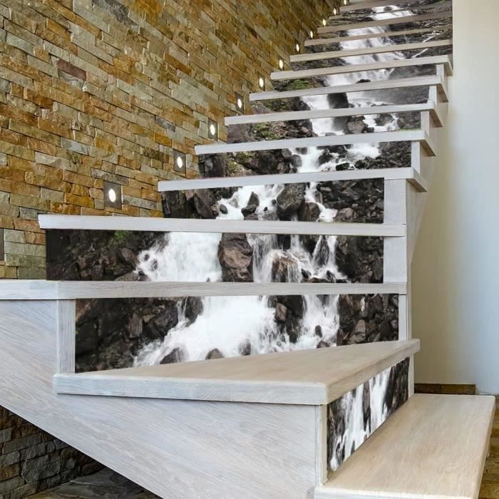 13 Autocollants PVC Pour Marches D'Escalier - Motif Paysage - Déco Maison