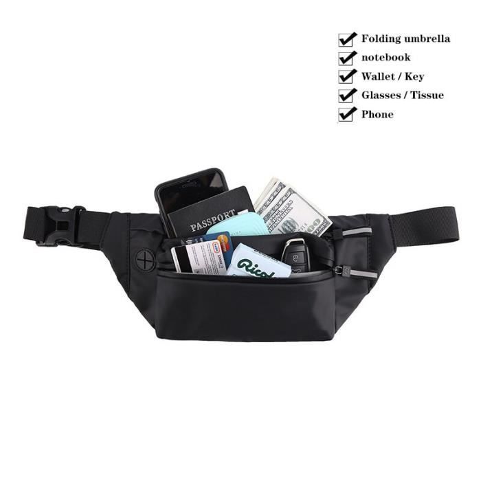 Sac Banane Femme – Nylon, Réglable, Pour Sport, Voyage, Randonnée (couleur Marine)