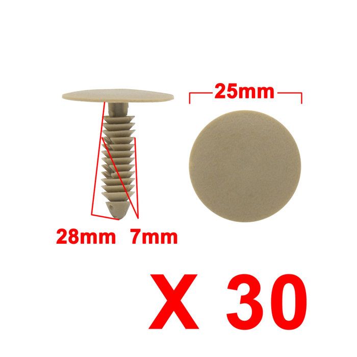 Lot De 50 Rivets Plastique Pour Voiture - Noir - Diamètre 8mm - Pour Garnitures Et Pare-chocs