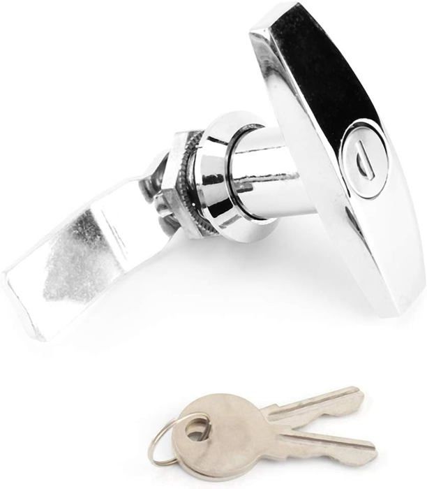 Serrure En Forme De T En Acier Inoxydable - Pour Coffre à Outils, Armoire Électrique, Remorque, Avec 2 Clés