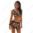 TD® 2 pack Maillot de Bain pour Femme Short Caleçon Bikini Sèche Rapide Imprimé Floral Plage Sport Natation Plongée été /Baignade-0