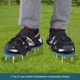 Aérateur de pelouse - Scarificateur de Gazon - Chaussures avec 4 Sangles réglables - Noir-0