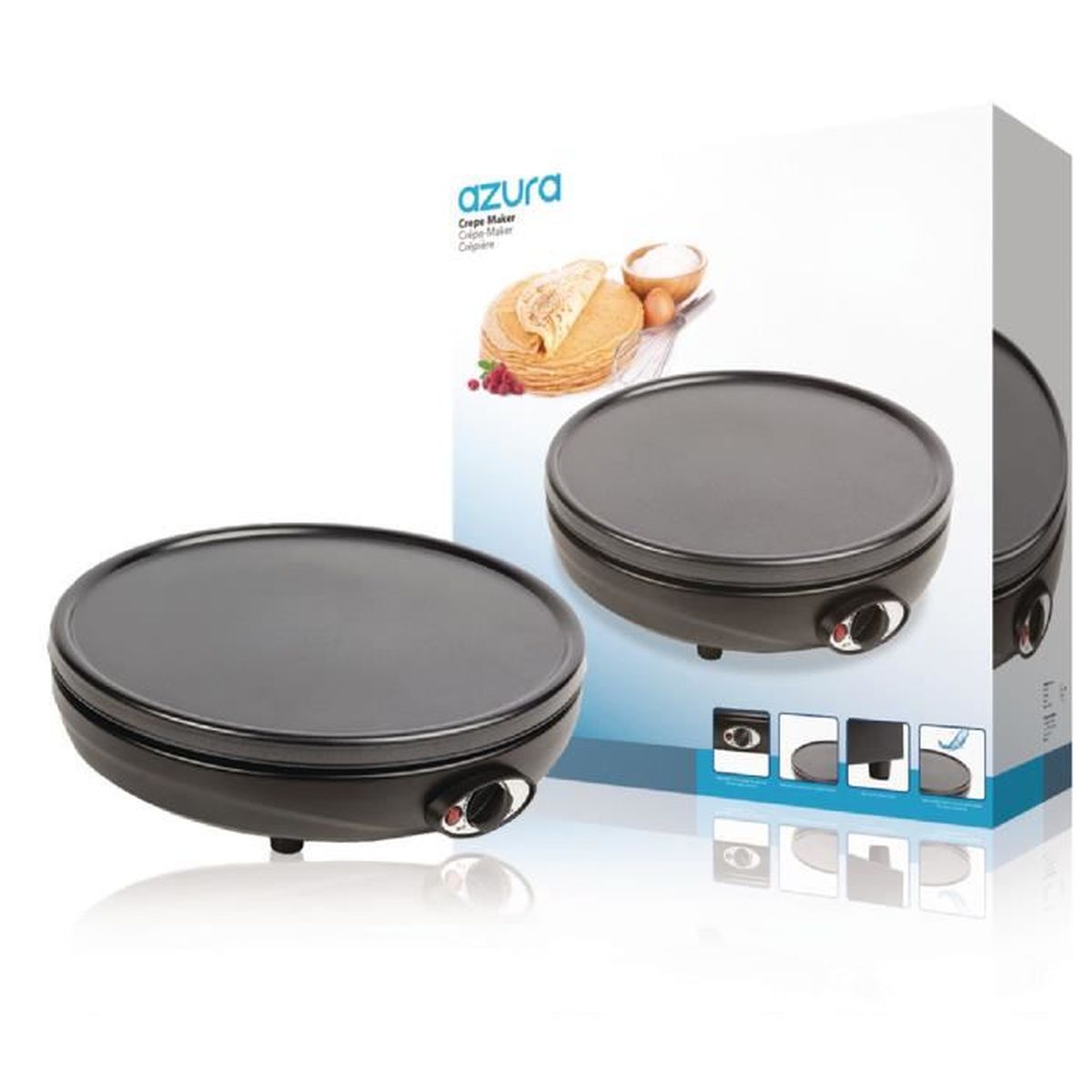 electromenager petit electromenager cuisine crepiere electrique 1000 w 30 cm plaque antiadhesive temperature reglable