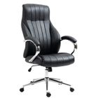 Fauteuil de Bureau - CLP - Wigan - Véritable cuir - Piètement en Métal - Ajustable