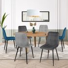IDMARKET Lot de 6 chaises MILA en velours mix color bleu x2, gris foncé x2, gris clair x2