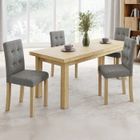 IDMARKET Lot de 4 chaises POLGA capitonnées grises pour salle à manger