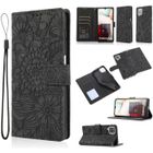 RASENA Coque Pour Samsung Galaxy A12-M12 6.5" Noir Housse Téléphone Cuir étui à rabat Motif en relief cover case[3 Fentes de Carte]