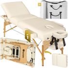 Table de massage - TECTAKE - Table de soin SOMWANG portable 3 zones avec sac de transport 218 x 102 x 65 - 90 cm - Beige