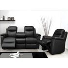 VENTE-UNIQUE Canapé 3 places et un fauteuil relax EVASION en cuir - Noir