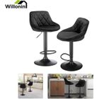 Willonin® Tabouret de bar en tissu, Lot de 2 Chaise haute pour cuisine, Hauteur de siège réglable 64.5-80cm