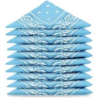 Lot de bandana 100% Coton paisley foulard fichu bandanas Bleu - Lot de 10 Pieces