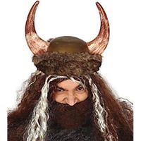 Casque de Viking en Fourrure pour Homme - Fiestas Guirca - Accessoire de Déguisement - Marron