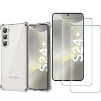 Coque Pour Samsung Galaxy S24 Plus Silicone Transparente Angles Renforces + 2 Verres Trempes Little Boutik©