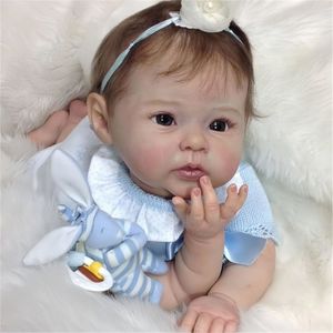 Poupée Reborn IVITA En Silicone - 45 Cm, Bouche Ouverte, Yeux Bleus
