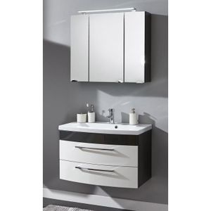 Mennza Ensemble De Salle De Bain Daia 60 Cm Anthracite Brillant