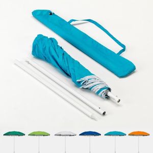 ABRI DE PLAGE Parasol de plage pliable portable leger voyage moto 180 cm Pocket, Couleur: Turquoise