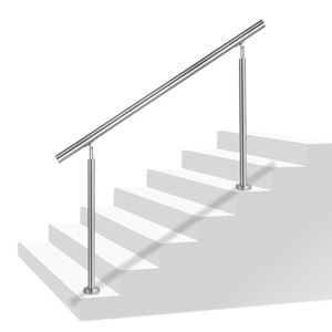 Izrielar Rampe D'escalier En Acier Inoxydable De 80 Cm Avec 3 Traverses - Angle De Main Courante