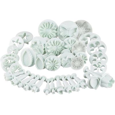 Lot De 3 Emporte-pièces Fleur Zenker En Plastique Rose - Tailles 5,5 Cm, 6 Cm Et 7 Cm Avec Éjecteur Et Tampon Relief
