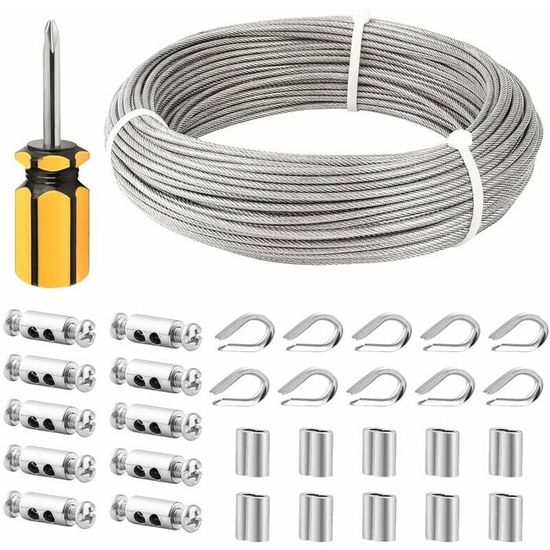 12 Pièces Serre-Câbles M3 En Inox 304 - Pour Câbles, Cordes Et Fils - Double Boulon