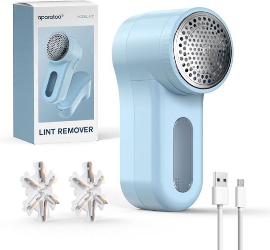 Rasoir Anti-bouloches Rechargeable - 2 Vitesses, 6 Lames, écran LED, Batterie 1200mAh, Pour Vêtements Et Tissus - 10
