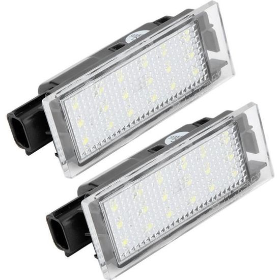 BOYOU Lampe de plaque d'immatriculation LED 2pcs pour Renault / Twingo / Clio / Megane / Lagane