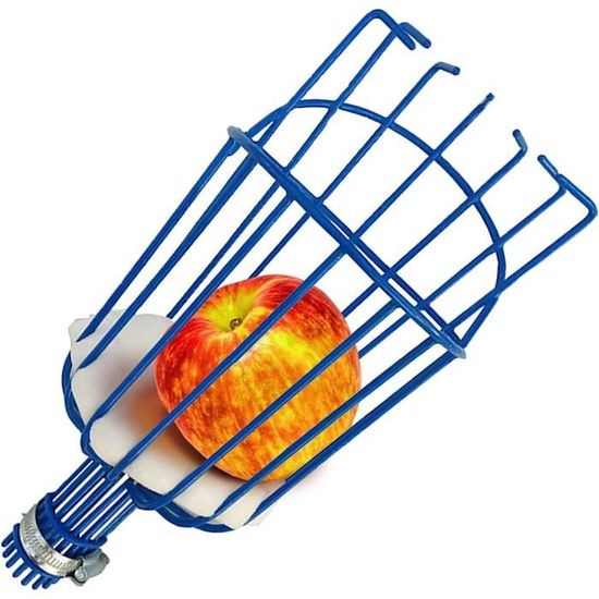 Cueille-fruit Télescopique Métal - Longueur Réglable 1.6 à 3.6m, Panier Avec Coussin, Pour Pommes, Poires, Arbres Hauts - 8