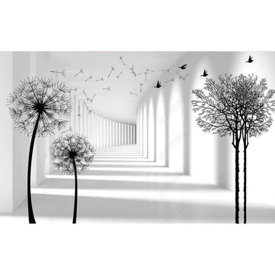 Papier Peint Panoramique Couloir Pissenlit Papier Peint 3D Tapisserie ...
