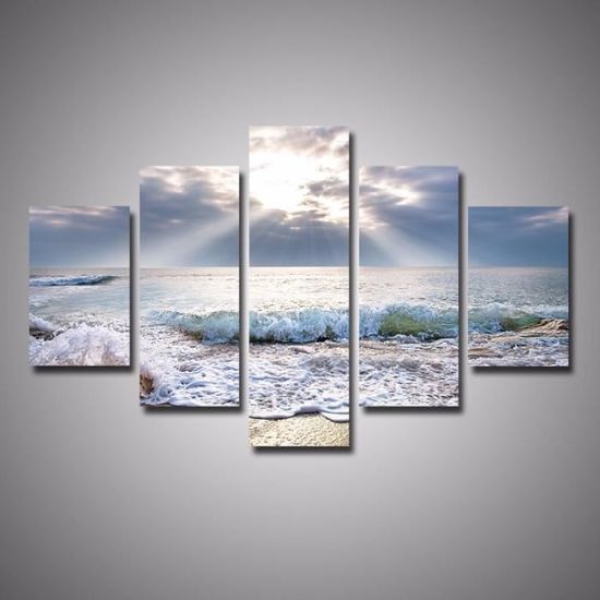 Get Wallpaper 5 Pieces Moderne Decoration De La Maison De Plage De Mur D Onde D Desktop Wallpaper