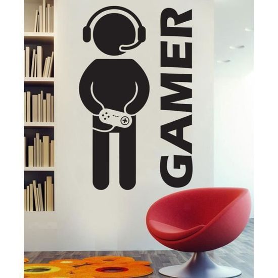 Gamer Stickers Muraux, Stickers Muraux De Jeux Vidéo, Amovible Vinyle Gamer  Autocollant Décoration, Autocollant Mural Contrôl[J1816] - Cdiscount Maison