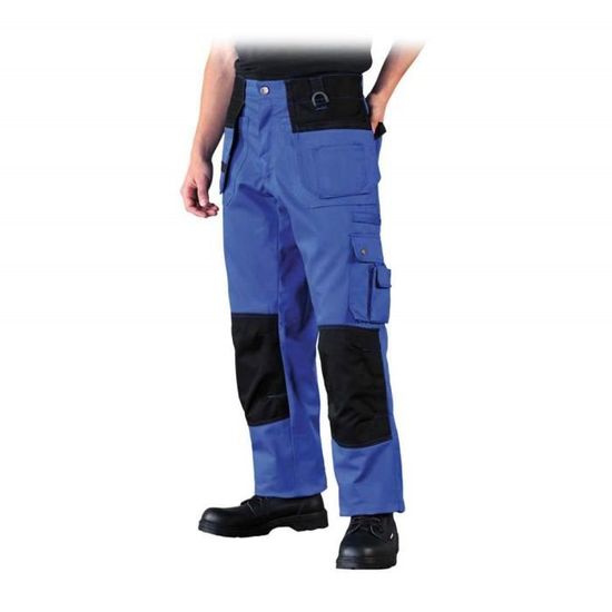 LEBER & HOLLMAN LH-FMN-TS_SBYL Pantalon Protection Court Noir/Jaune Taille L – Multi-Poches, 65% Polyester 35% Coton