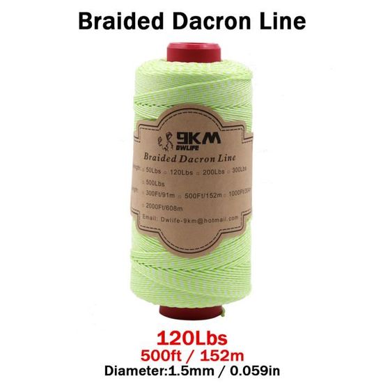 9KM DWLIFE Corde Tressée En Kevlar Noir De 90,7 Kg Et 30,5 M - Ligne D A La Peche Haute Resistance A La Traction Et A La Chaleur Corde De Survie Tactique Ultra Legere Cerf Volant