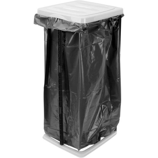 50 Sacs Poubelle PAPSTAR - 60 Litres, 81x63cm, Polyéthylène Haute Densité (PEHD), Blanc, Épaisseur 9 Microns - 9