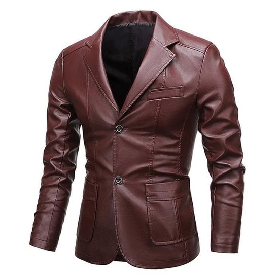 Pardessus Homme Mi-Saison Veste Blazer Coupe-Vent Cintrée - Manteau Long Trench Boutonné Chic