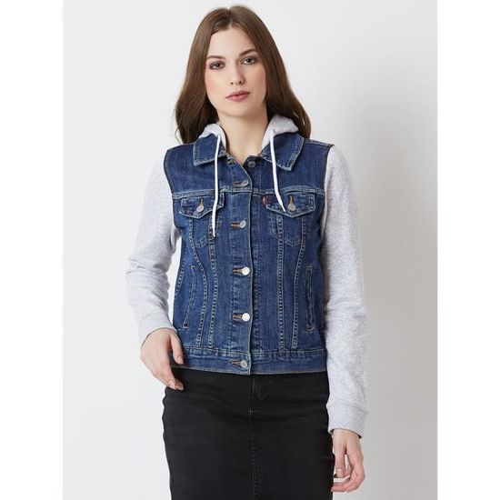 LEVIS HYBRID ORIGINAL TRUCKER DENIM VEST FEMME BLEU Cdiscount