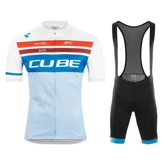 Maillot de cyclisme - Homme - Manches courtes - Bleu - Respirant