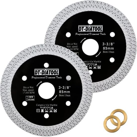 3 Lames Diamant TopsTools 125mm - Pour Meuleuse D'angle, Coupe Béton, Pierre, Maçonnerie
