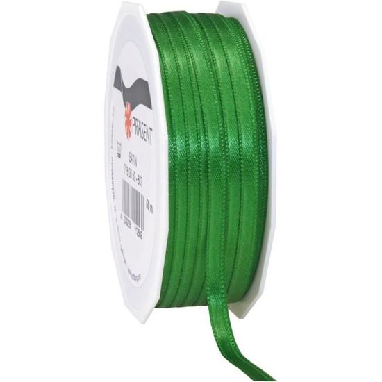 Ruban Satin Vert 15mm X 22m - Pour Emballage Cadeaux, Déco Mariage, Noël, Cheveux - Polyvalent Et Brillant