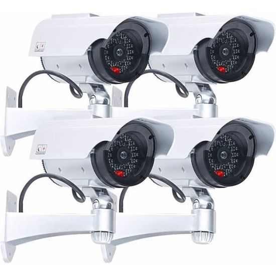 4 caméra de surveillance solaires factices avec signal LED