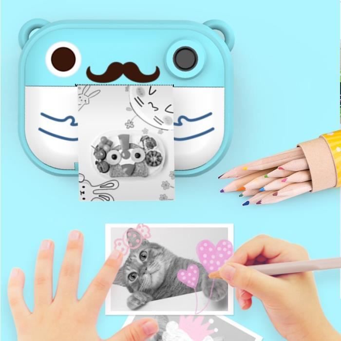 Appareil Photo Enfant Bleu C3 2,4 Pouces IPS Écran HD 1200W Enfants Mini Caméra Polaroid Cadeau Enfant