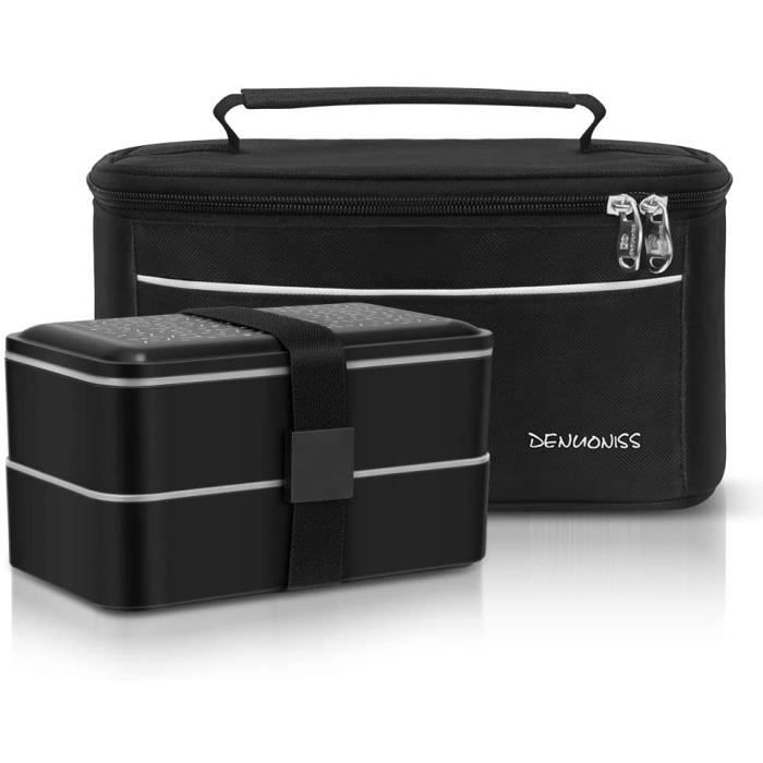 Meigirlxy Boîte à Bento Lunch Box Isotherme, Set de 2 Couvert et Portable Sac à Déjeuner Thermique/Boîte à Repas avec 2 sans BPA Mic