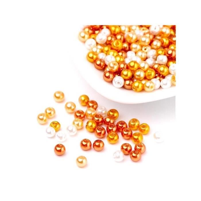 100 Perles Nacrée 4 mm Couleurs Différentes mixte été