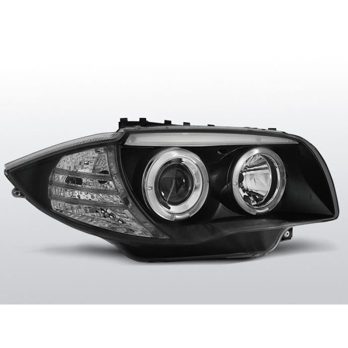 PHARES AVANT BMW 1 E87 - E81 04-11 ANGEL EYES NOIR