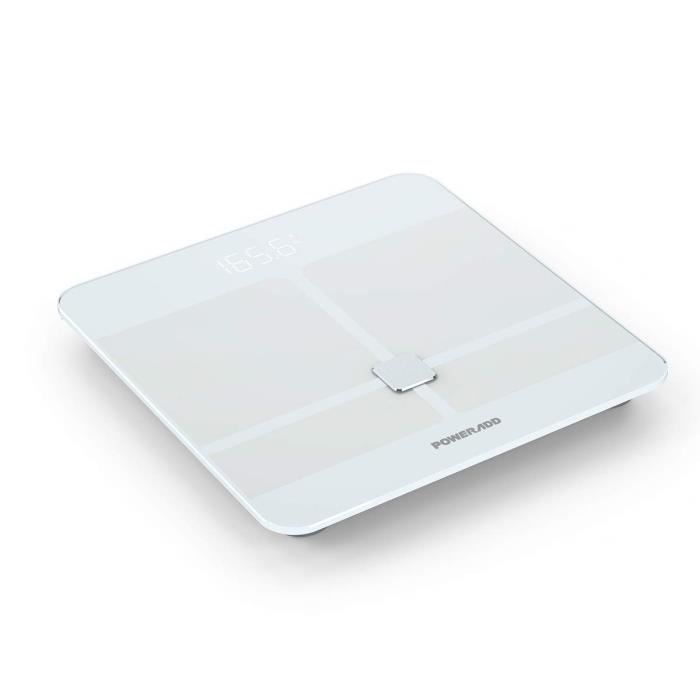 Poweradd Pèse Personne Impédancemètre, Balance corporelle Bluetooth Haute Précision Mesure du Poids, Graisse, Masse Musculaire et