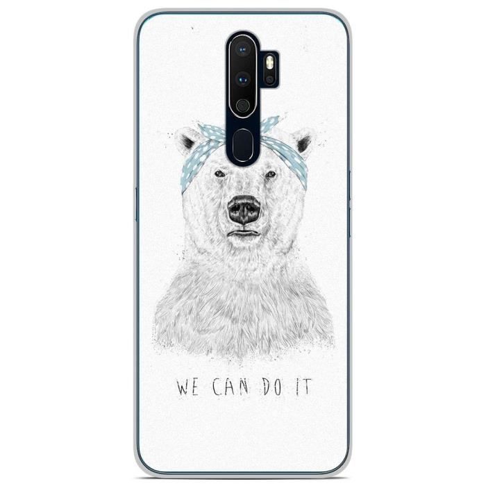 Coque pour smartphone compatible Oppo A5 2020 en silicone gel protection arrière- BS We can do it